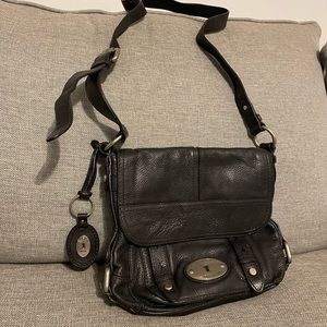 Black Fossil Crossbody